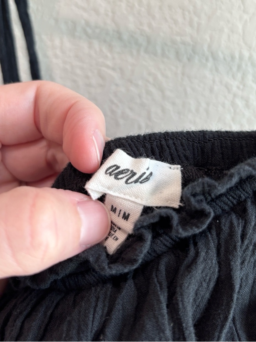 Aerie Gauze Corset Babydoll Black Mini Dress Tie Straps Women’s Size Medium - Picture 3 of 5